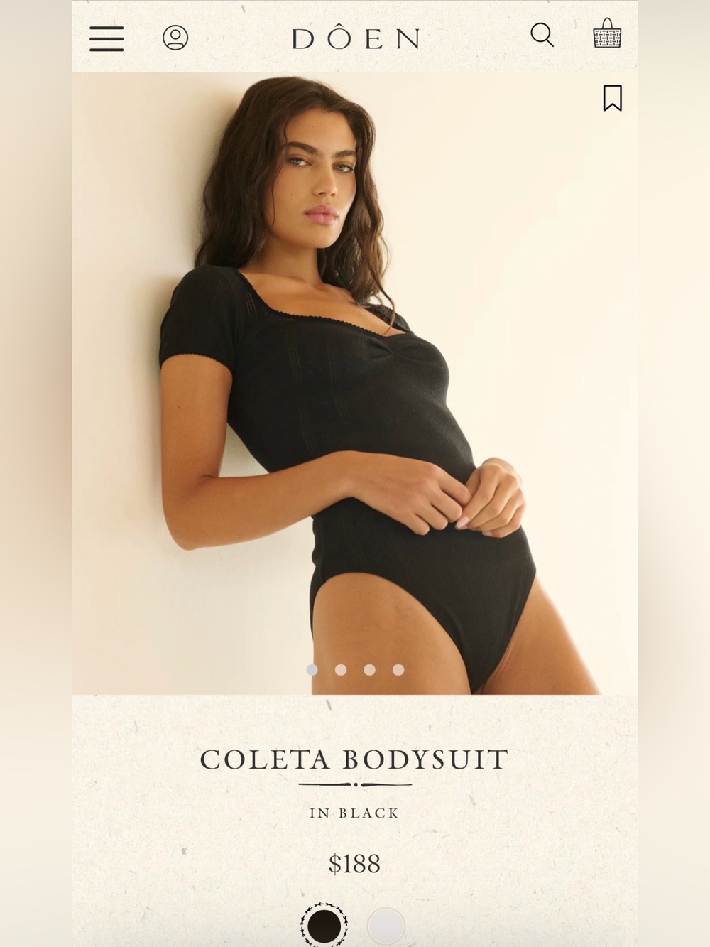 Doen Coleta Bodysuit in Black
